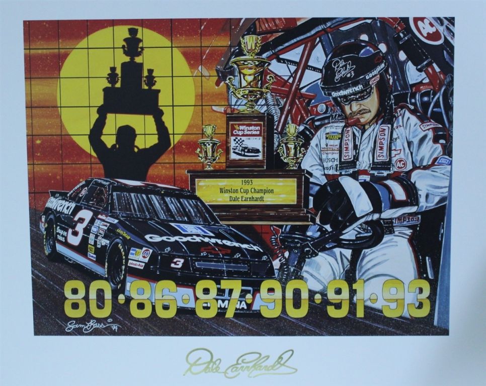 Dale Earnhardt The Golden Touch Original Numbered Sam Bass Print 26 X 22 Planbsalescom 1027