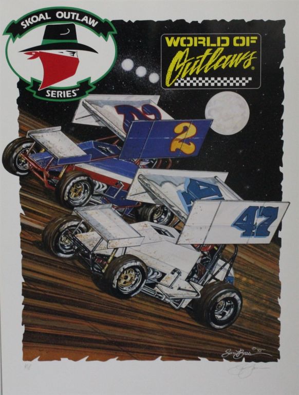 Skoal Outlaw Series World Of Outlaws Artist Proof Sam Bass Print