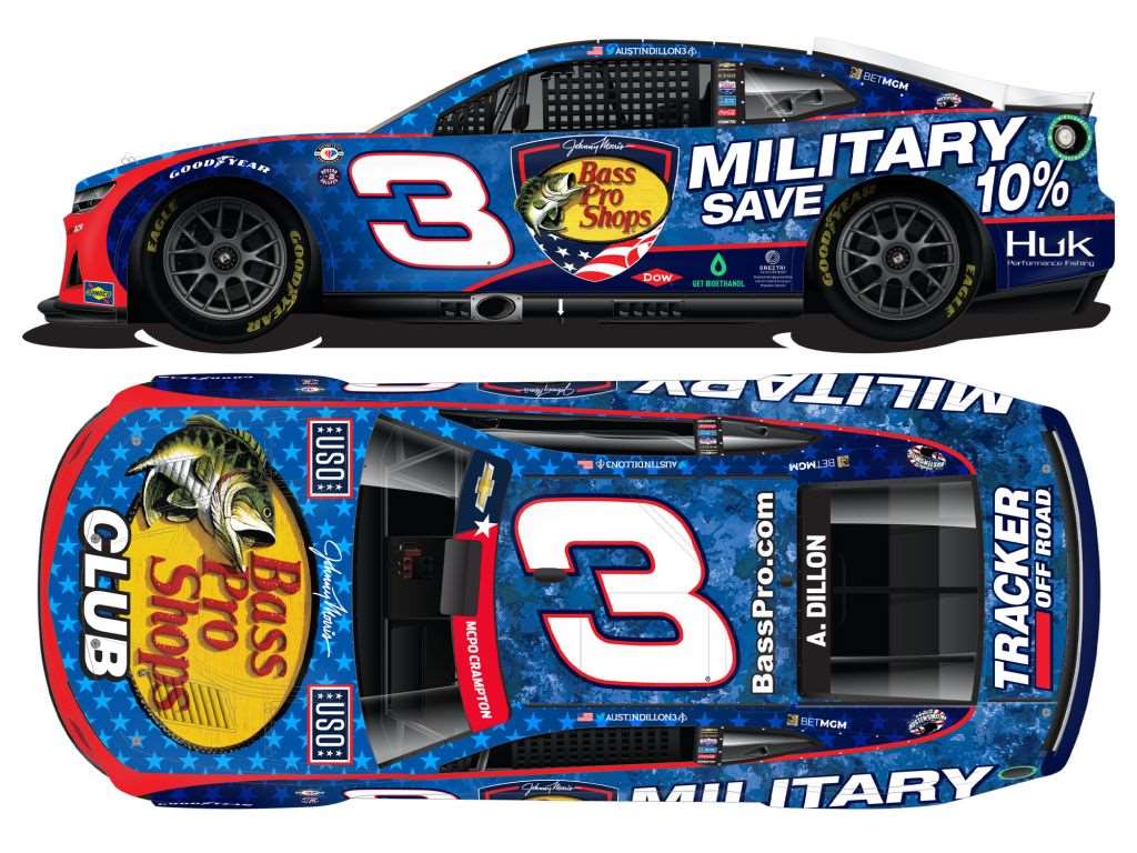 Austin Dillon 2023 Bass Pro Shops Salutes 1:24 Nascar Diecast