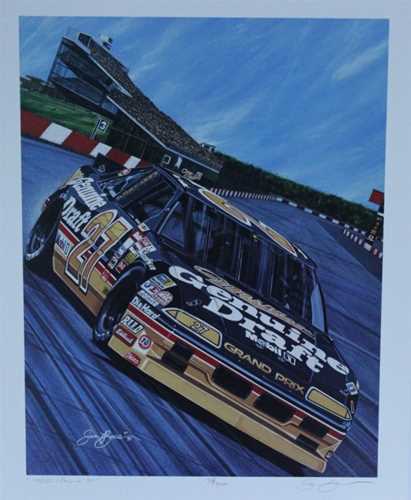 Rusty Wallace 1990 " MGD Pocono "Original Sam Bass Numbered Print 23.5